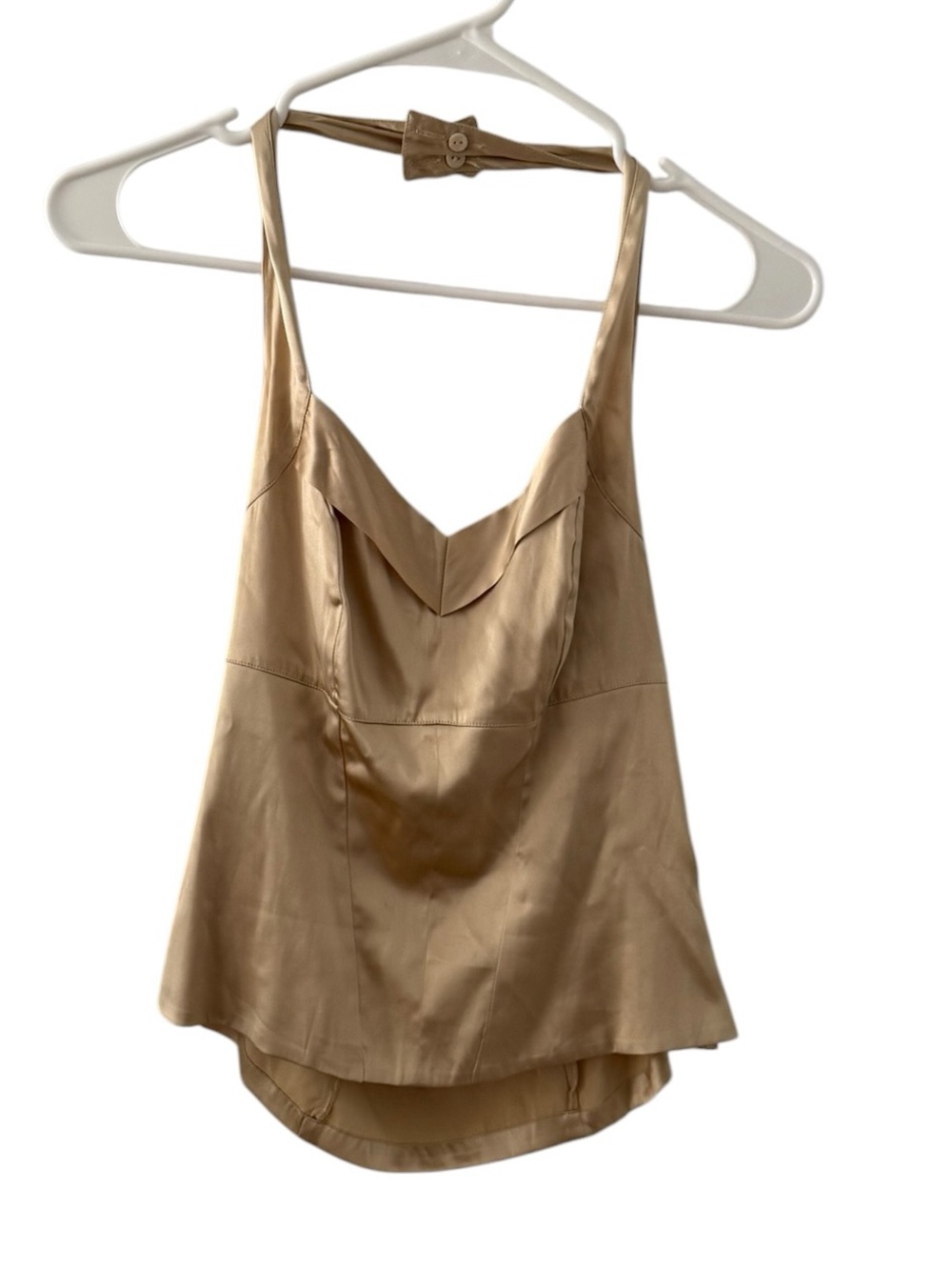 Naracamicie Gold Silk and Elastane V Neck Camisole Babydoll Going Out Blouse
